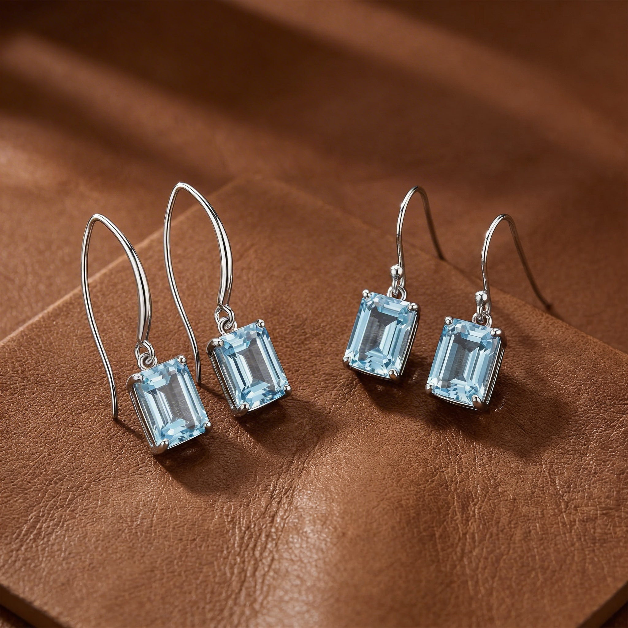 Classic Aquamarine Drop Earrings - Image 4