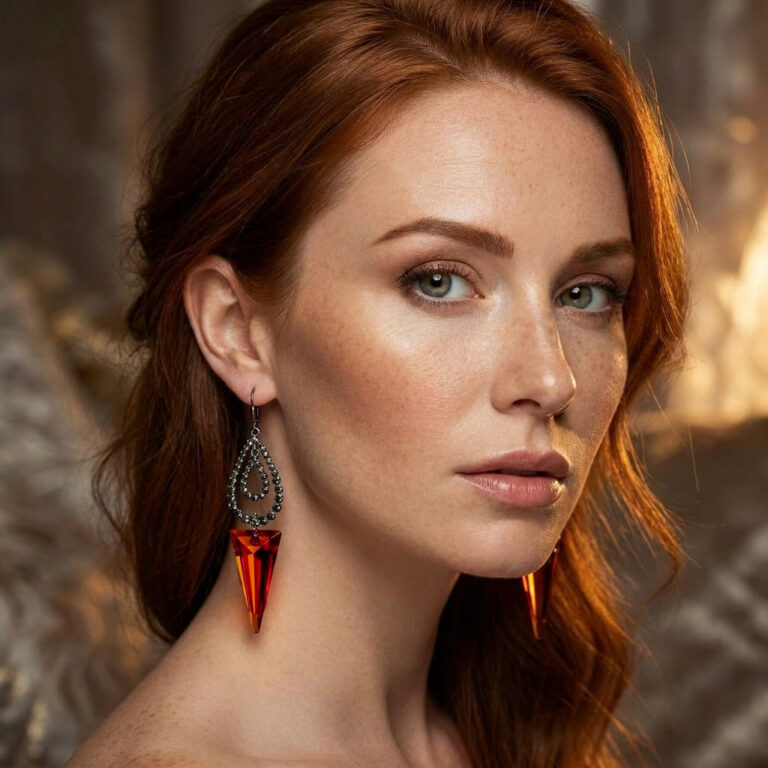 Swarovski Crystal Statement Earrings in Blackened Brass Design