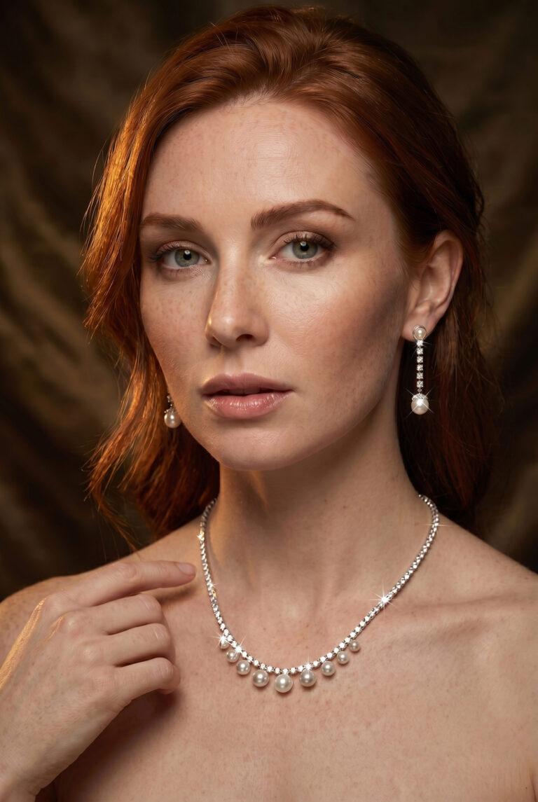 Classic Pearl and Zirconia Drop Set in White Gold-Tone Silver
