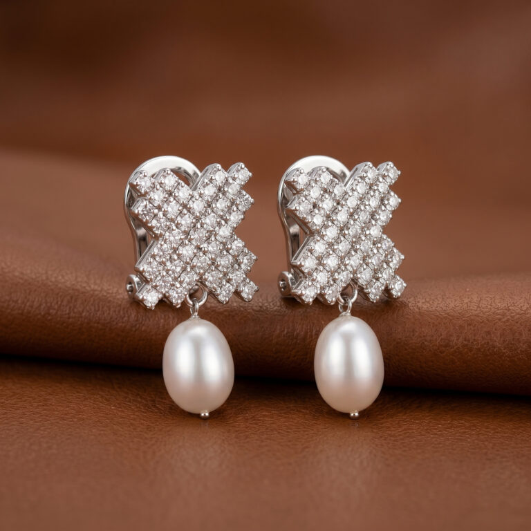 Crystal Pearl Clip-On Earrings