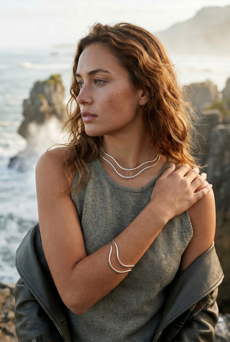 Ocean Wave Matte Sterling Silver Set