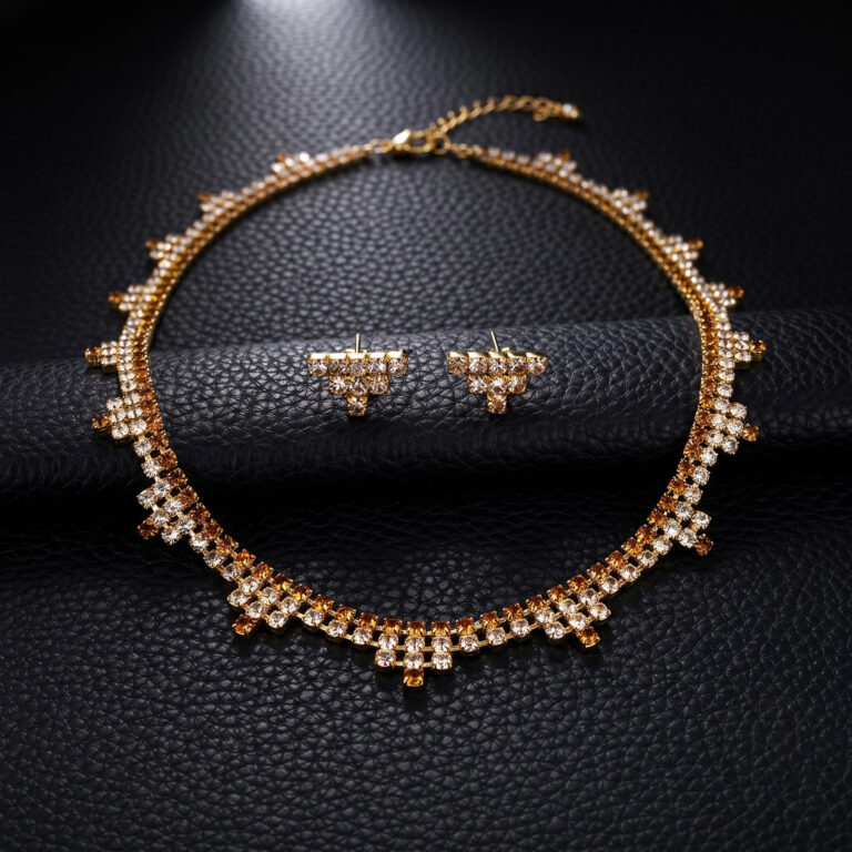 Smoky Topaz and Morganite Simulant Necklace and Stud Earrings Set