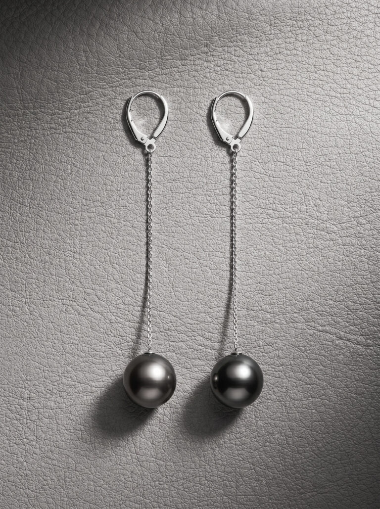 Black Pearl Long Drop Earrings