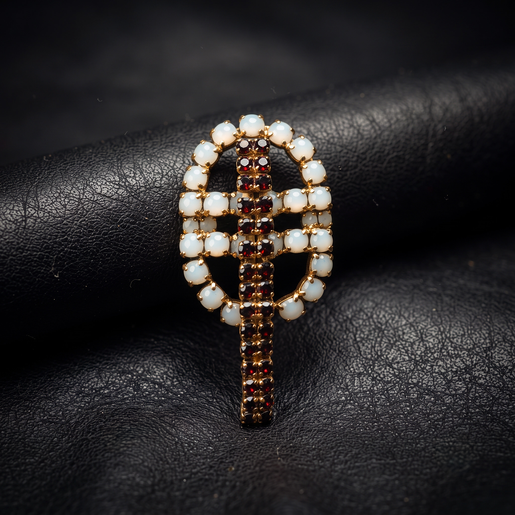 One-of-a-Kind Garnet Simulant Moonstone Pendant - Image 2