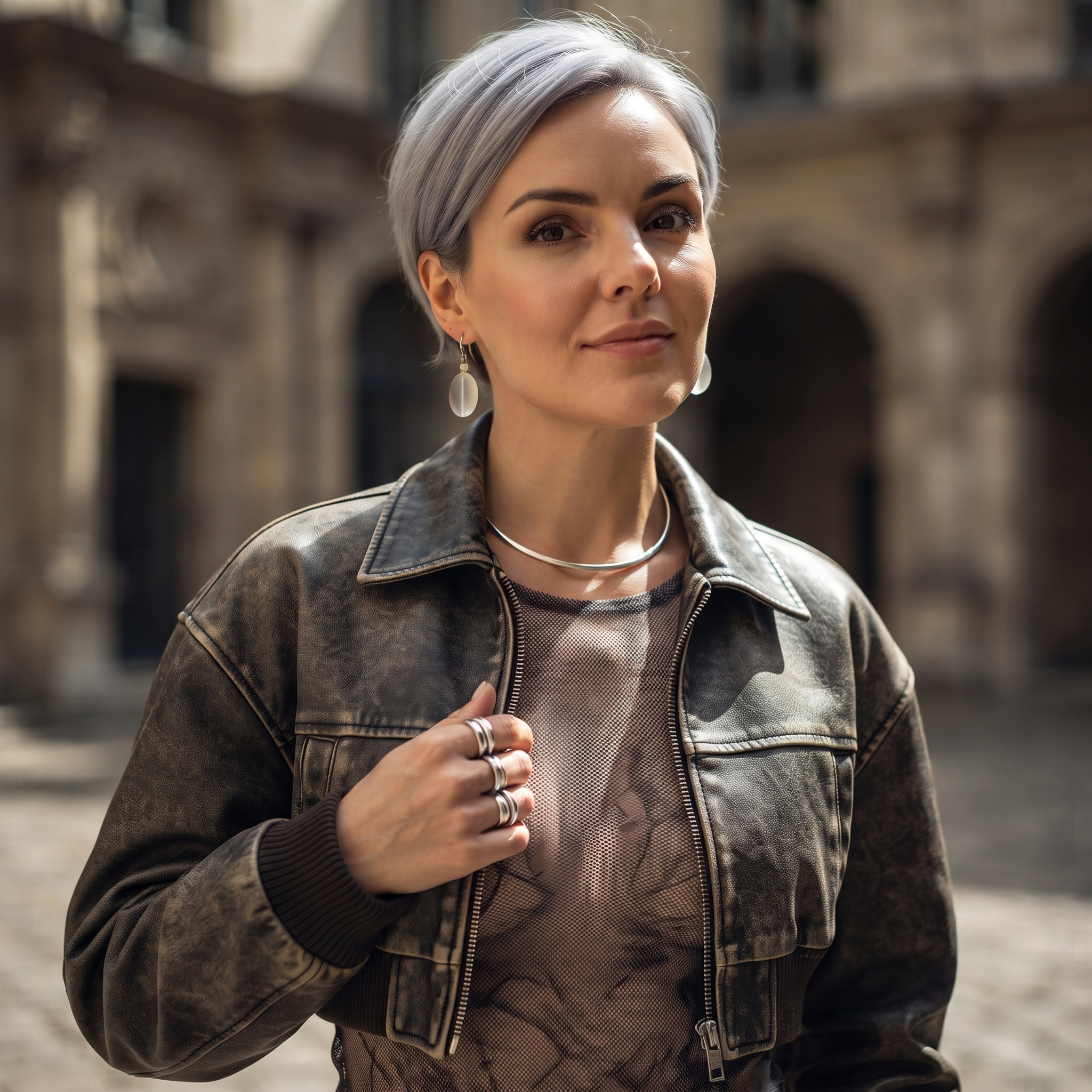 Moonstone Effect Czech Glass Earrings - Image 4