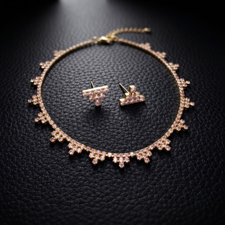 Exclusive Morganite Simulant Necklace and Earrings Set