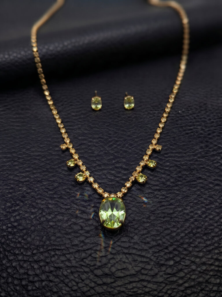 Gold Tone Lemon Quartz Simulant Jewellery Set